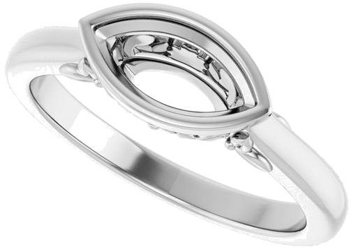 Sužadėtuvių Žiedas „Bezel-Set“ 14k white gold Marquise 9mm x 4.5mm (5)