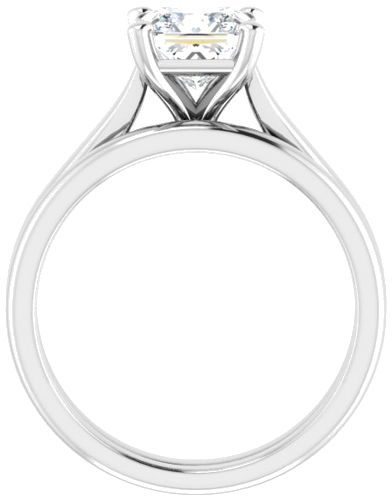 Platinum 6 mm Square Engagement Ring Mounting (7)