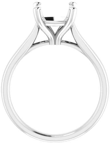 14K White 8 mm Cushion Engagement Ring Mounting (2)