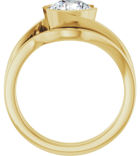 Sužadėtuvių Žiedas „Half-Bezel Solitaire“ 14k yellow gold Round 7.4mm (7)