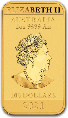 1 oz Дракон 2021 Австралия золотая прямоугольная монета (2)