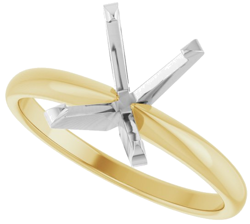 14K Yellow White 10 x 8 mm Oval Solitaire Engagement Ring Mounting (5)