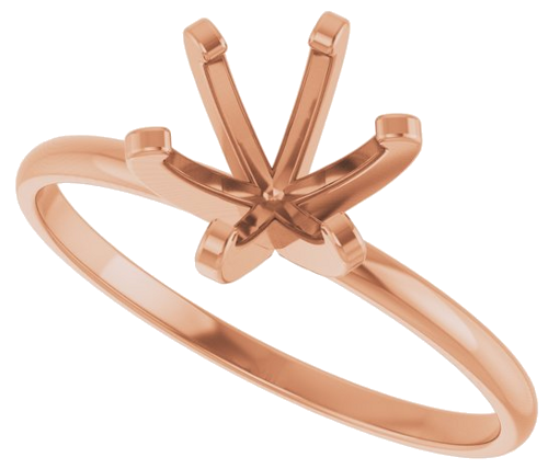 Sužadėtuvių Žiedas „Solitaire“ 14k rose gold Round 6.5mm (5)
