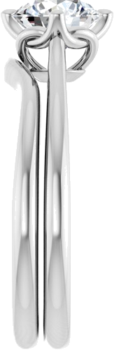 Sužadėtuvių Žiedas „Solitaire“ 14k white gold Round 6.5mm (9)