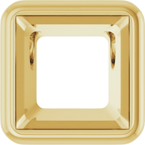 Pakabukas „Bezel-Set Solitaire“ 10k yellow gold Square 8mm (1)