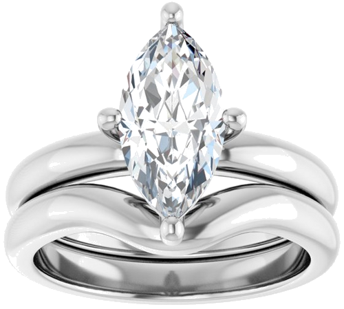 Sužadėtuvių Žiedas 14k white gold Marquise 12mm x 6mm (8)