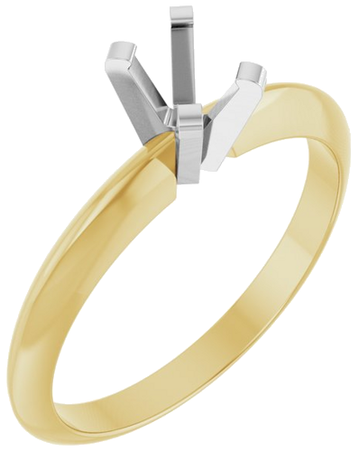 Sužadėtuvių Žiedas „Solitaire“ 14k yellow/white gold Oval 6mm x 4mm (1)
