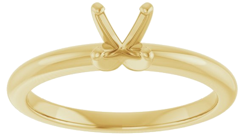 14K Yellow  5.2 mm Round Solitaire Engagement Ring Mounting (3)