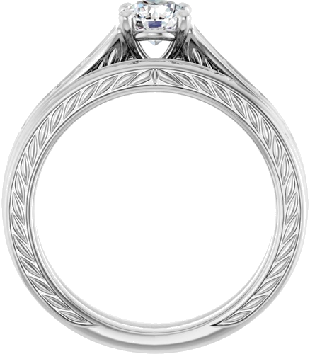 Sužadėtuvių Žiedas „Solitaire Scroll“ 14k white gold Round 5.2mm (12)