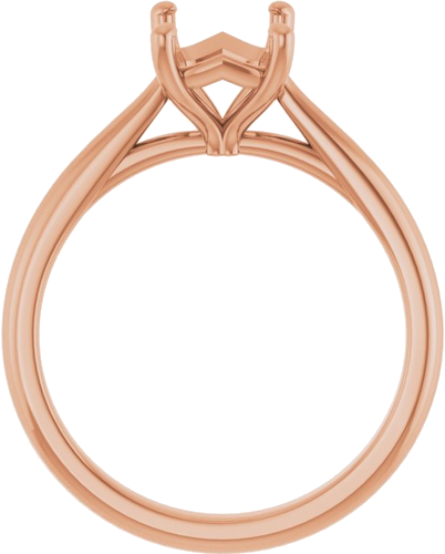 18K Rose 8x6 mm Emerald Solitaire Engagement Ring Mounting (2)