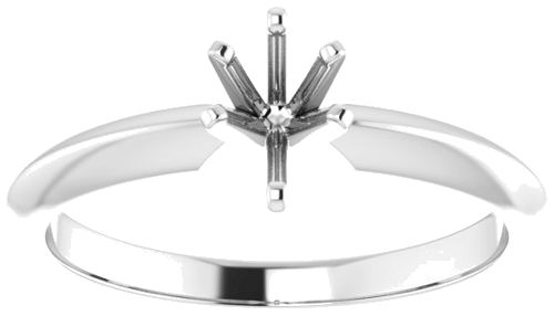 14K White 6x4 mm Pear Engagement Ring Mounting (3)