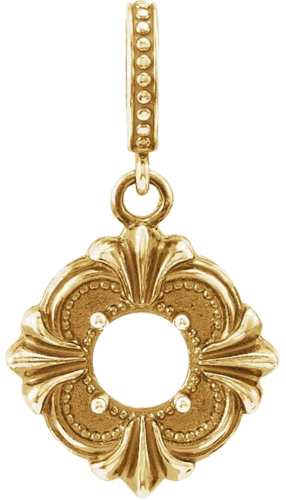 Pakabukas „Vintage-Inspired“ 14k yellow gold Round 6mm (1)