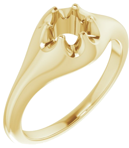 Sužadėtuvių Žiedas „Solitaire Belcher“ 14k yellow gold Round 4.4mm (1)