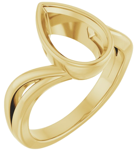 Sužadėtuvių Žiedas „Bezel-Set“ 14k yellow gold Pear 11.5mm x 7mm (1)
