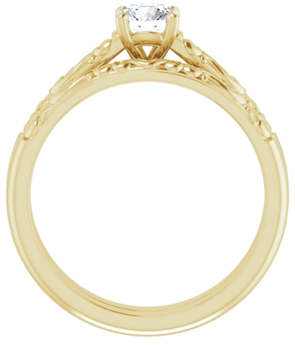 Sužadėtuvių Žiedas „Solitaire“ 14k yellow gold Round 4.8mm (7)