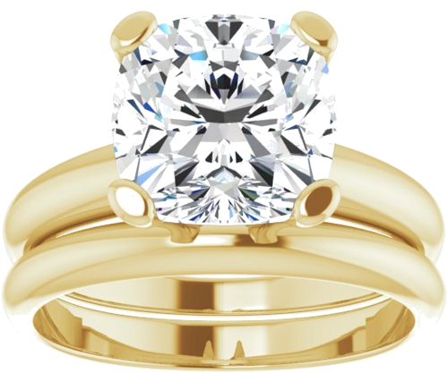 Sužadėtuvių Žiedas „Solitaire“ 14k yellow gold Cushion 9mm (8)