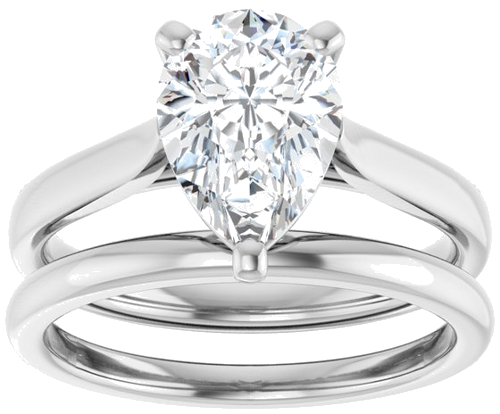 Sužadėtuvių Žiedas 950 Platinos Pear 10mm x 7mm (8)