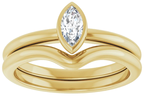 Sužadėtuvių Žiedas „Bezel-Set“ 10k yellow gold Marquise 6mm x 3mm (8)
