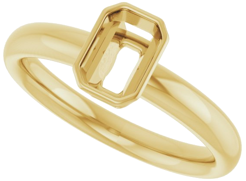 Sužadėtuvių Žiedas „Bezel-Set Solitaire“ 14k yellow gold Emerald 6mm x 4mm (5)