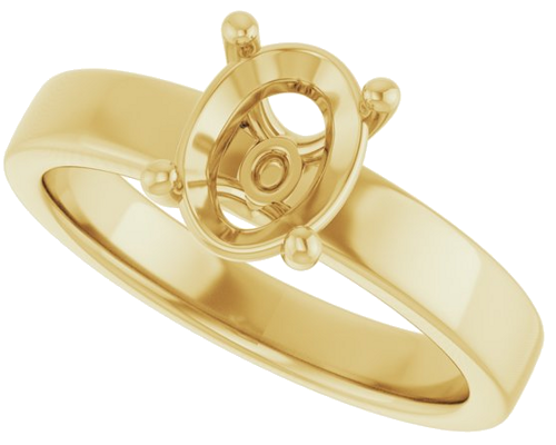 Sužadėtuvių Žiedas „Solitaire“ 585 Geltonojo Aukso Oval 8mm x 6mm (5)