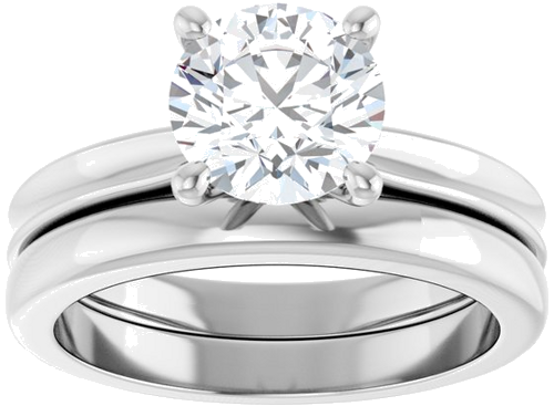 Sužadėtuvių Žiedas 14k white gold Round 7.4mm (8)