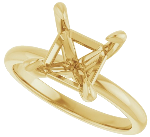 Sužadėtuvių Žiedas „Solitaire“ 14k yellow gold Asscher 8mm (5)