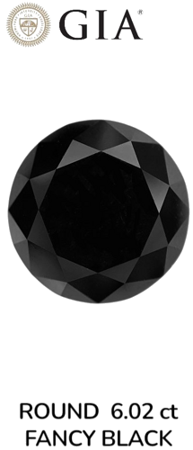 6.02 carat Fancy Black-VVS2 Excellent cut Natūralus Round Deimantas (1)