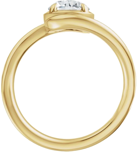 Sužadėtuvių Žiedas „Claw-Prong Solitaire Bypass“ 14k yellow gold Round 6.5mm (2)