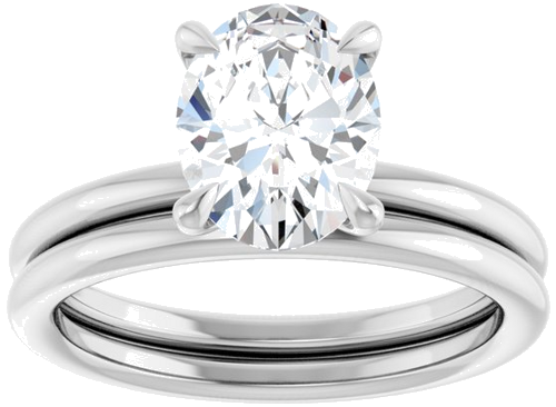 Sužadėtuvių Žiedas „Claw-Prong Solitaire“ 14k white gold Oval 9mm x 7mm (8)