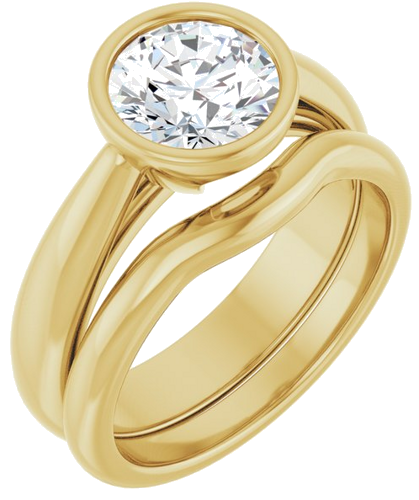 Sužadėtuvių Žiedas „Bezel-Set Solitaire“ 14k yellow gold Round 7.4mm (6)