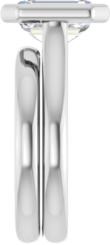 14K White  9x7 mm Emerald Solitaire Engagement Ring Mounting (9)