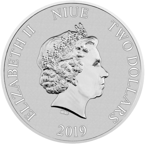 1 oz Цар Лъв 2019 Ниуе сребърна монета (2)