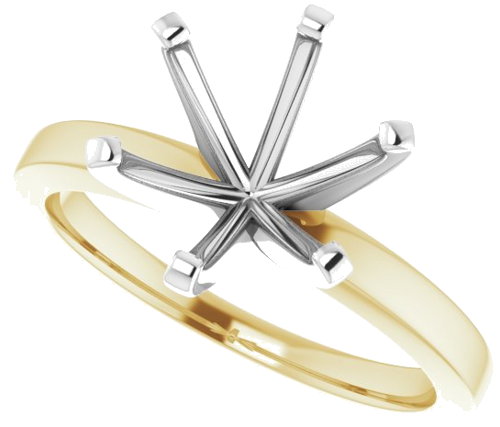 Sužadėtuvių Žiedas „Solitaire“ 14k yellow/white gold Round 9.4mm (5)
