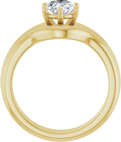Sužadėtuvių Žiedas 14k yellow gold Oval 8mm x 6mm (7)