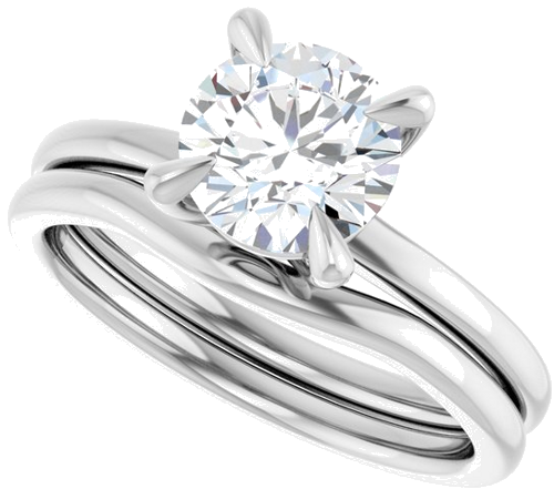 Sužadėtuvių Žiedas 14k white gold Round 7mm (10)