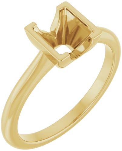 Sužadėtuvių Žiedas „Half-Bezel Solitaire“ 14k yellow gold Square 5.5mm (1)