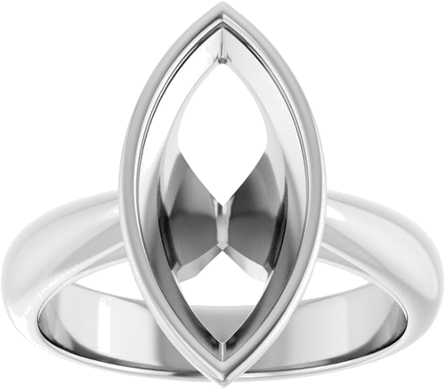 Sužadėtuvių Žiedas „Bezel-Set Solitaire“ 10k white gold Marquise 15mm x 7mm (3)
