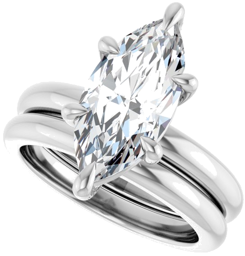 Sužadėtuvių Žiedas „Claw-Prong“ 14k white gold Marquise 15mm x 7mm (10)