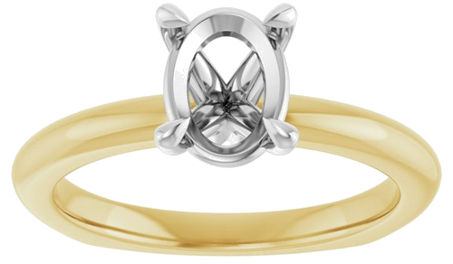 Sužadėtuvių Žiedas „Claw-Prong Euro Shank“ 14k yellow/white gold Oval 8mm x 6mm (3)