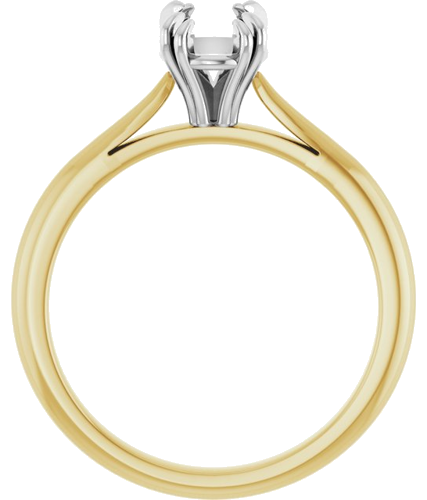 14K Yellow White 8 x 6 mm Oval Engagement Ring Mounting (2)