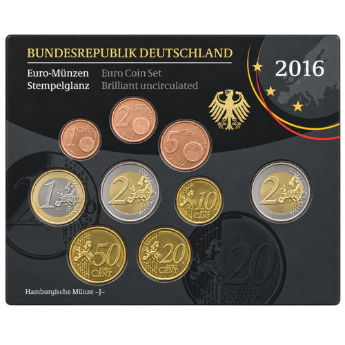 2016 Vokietija Euro monetų rinkinys (1)