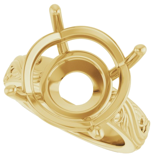 Sužadėtuvių Žiedas „Solitaire Sculptural“ 14k yellow gold Round 16mm (5)