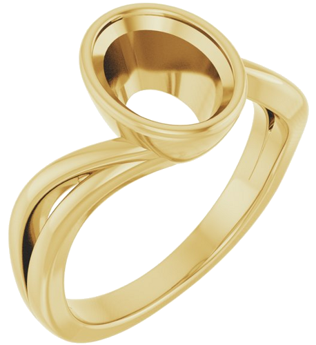 Sužadėtuvių Žiedas „Bezel-Set“ 14k yellow gold Oval 9mm x 7mm (1)