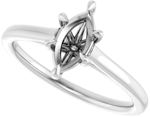 Sužadėtuvių Žiedas „Claw-Pong“ 14k white gold Marquise 8.5mm x 4.5mm (5)