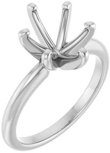 14K White  10x8 mm Oval Solitaire Engagement Ring Mounting (1)