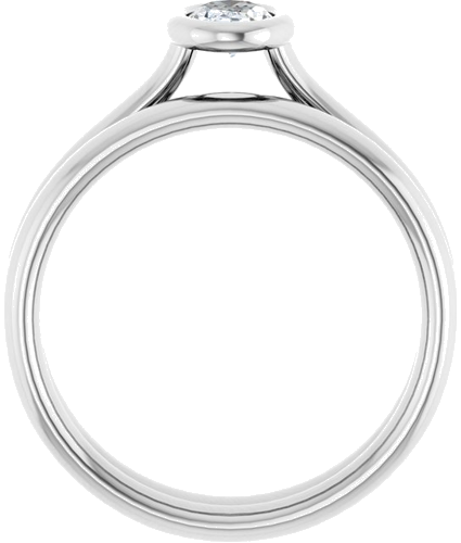 Sužadėtuvių Žiedas „Bezel-Set Solitaire“ 14k white gold Oval 6mm x 4mm (7)