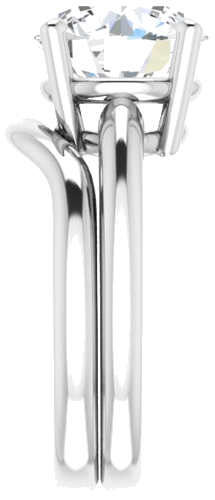 14K White 10 mm Round Engagement Ring Mounting (9)