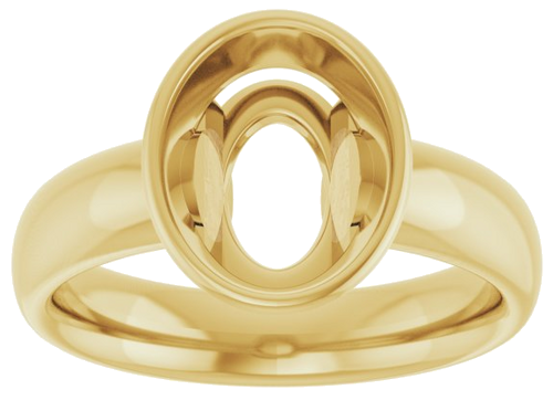 Sužadėtuvių Žiedas „Bezel-Set Solitaire“ 585 Geltonojo Aukso Oval 10mm x 8mm (3)