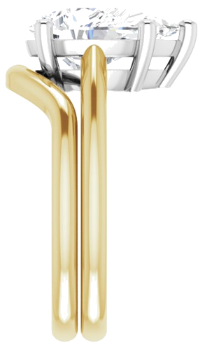 Sužadėtuvių Žiedas „Solitaire“ 14k yellow/white gold Pear 12mm x 8mm (9)