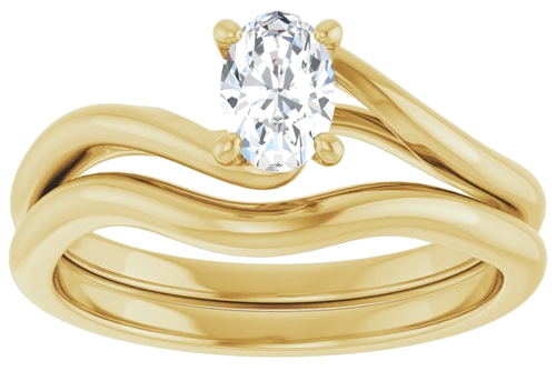 Sužadėtuvių Žiedas „Bypass“ 14k yellow gold Oval 6mm x 4mm (8)